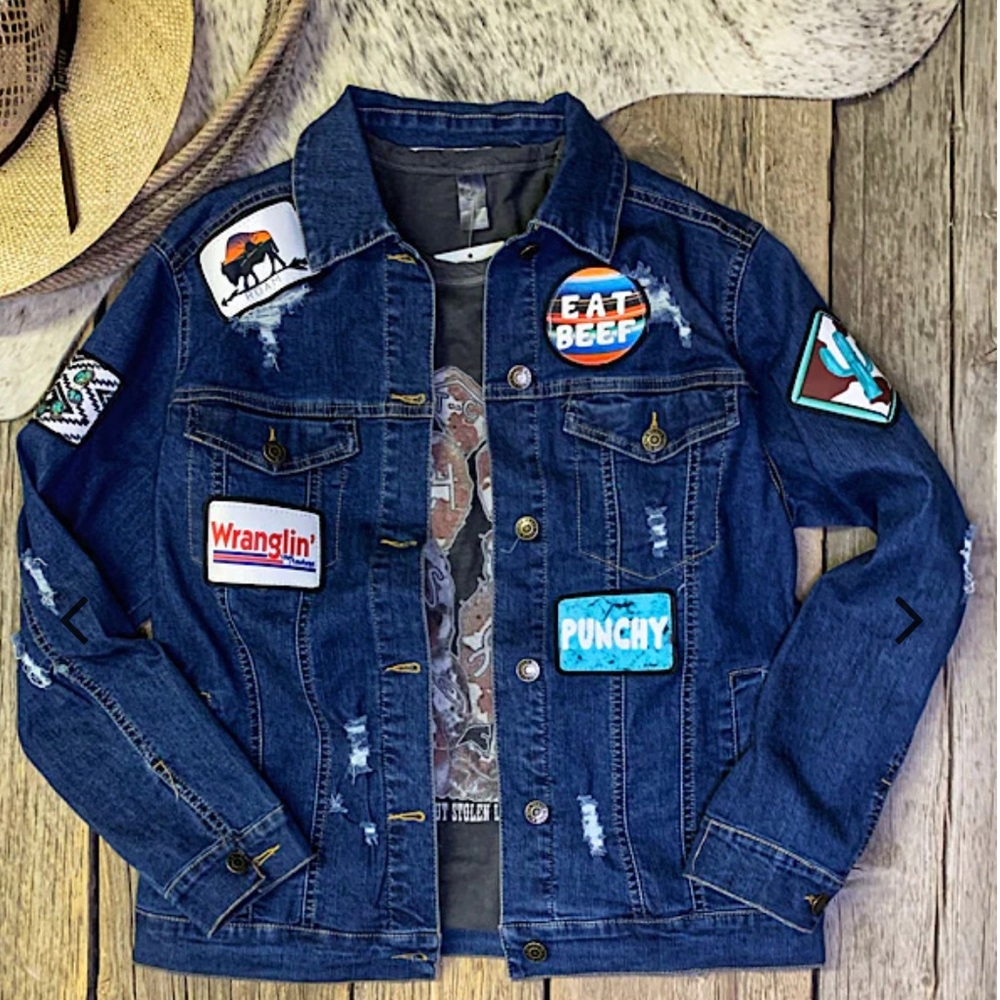 BNWT Western Denim Patch Jacket
